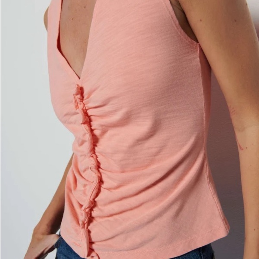 Nation LTD Peach Amber Ruched Cassie Tank - Small - Picture 4 of 8
